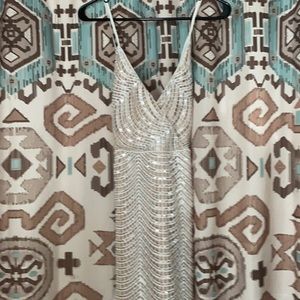 Silver sequin mini dress